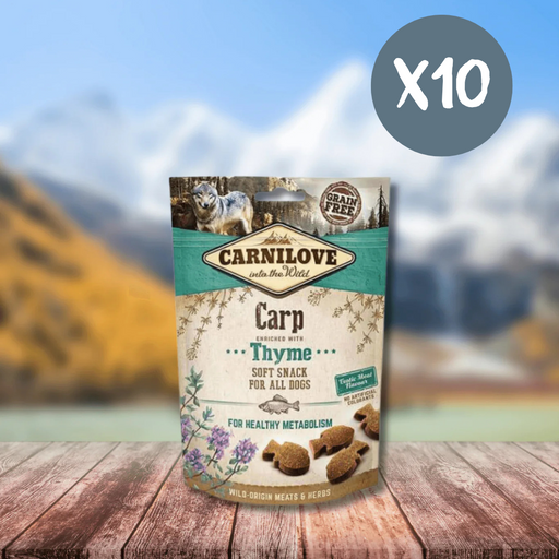 Carnilove Carp with Thyme Semi Moist Treats - Box of 10 - Natural Treats For Dogs