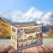 Carnilove Cat Pouch Multipack 12 x 85g box with mountain backdrop