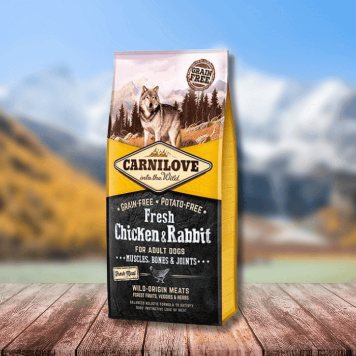 Carnilove Dry Dog Food Fresh Chicken & Rabbit Adult Dog - Natural Dry Dog Food