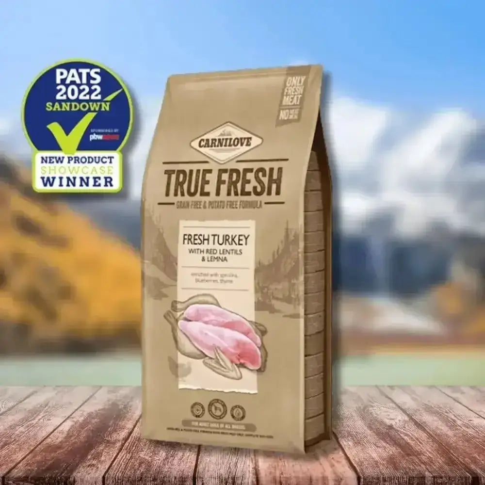 Carnilove True Fresh Turkey dog food bag with red lentils and lemon