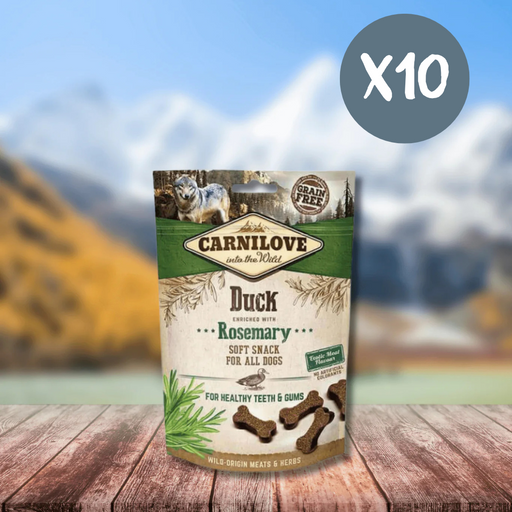 Carnilove Duck with Rosemary Semi Moist Treats - Box of 10 - Natural Treats For Dogs