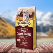 Carnilove fresh chicken and rabbit adult cat food 2kg bag