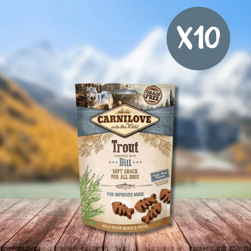 Carnilove Trout with Dill Semi Moist Treats - Box of 10 - Natural Treats For Dogs