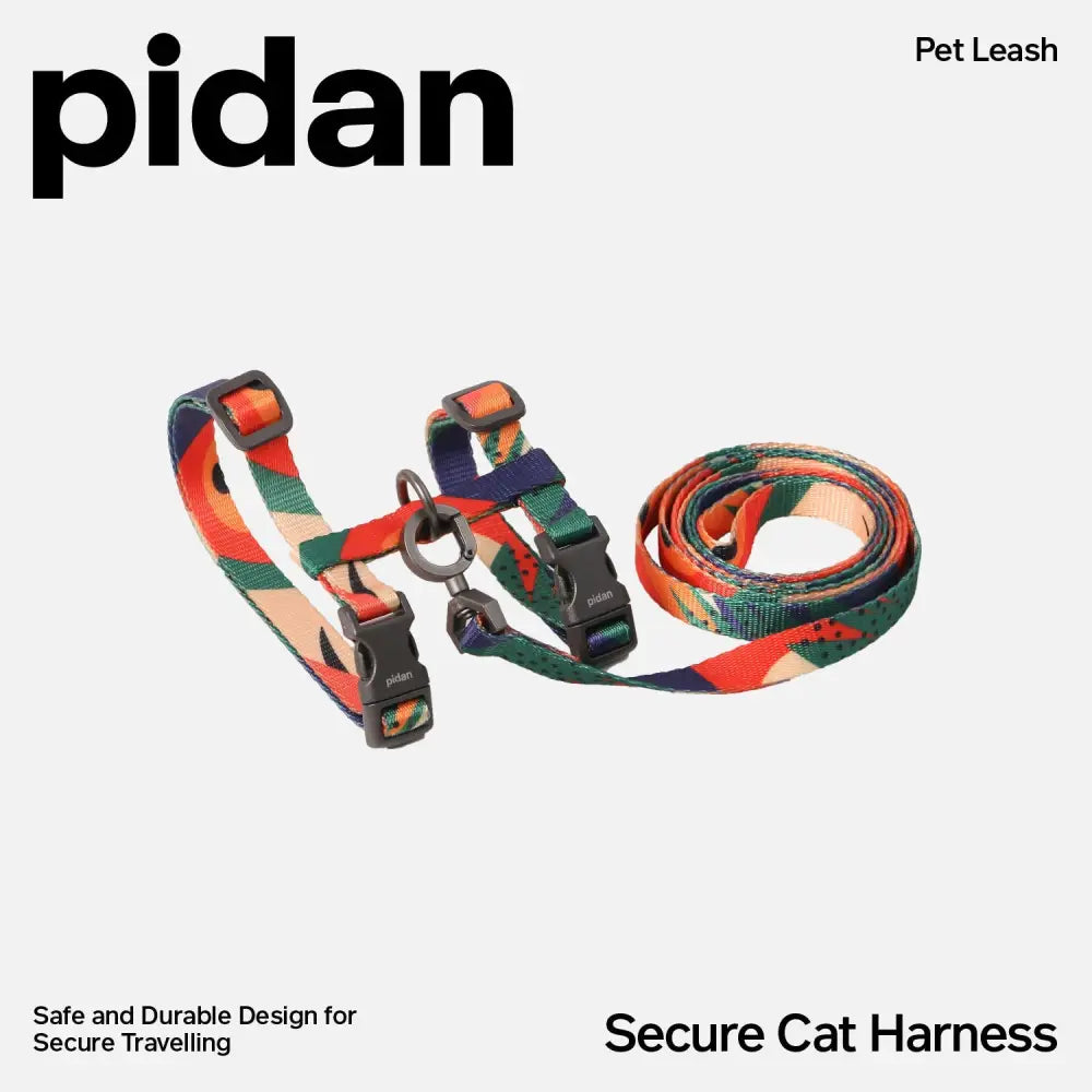 Cat Harness Set - M (for most cats) / Multicolor - Harness