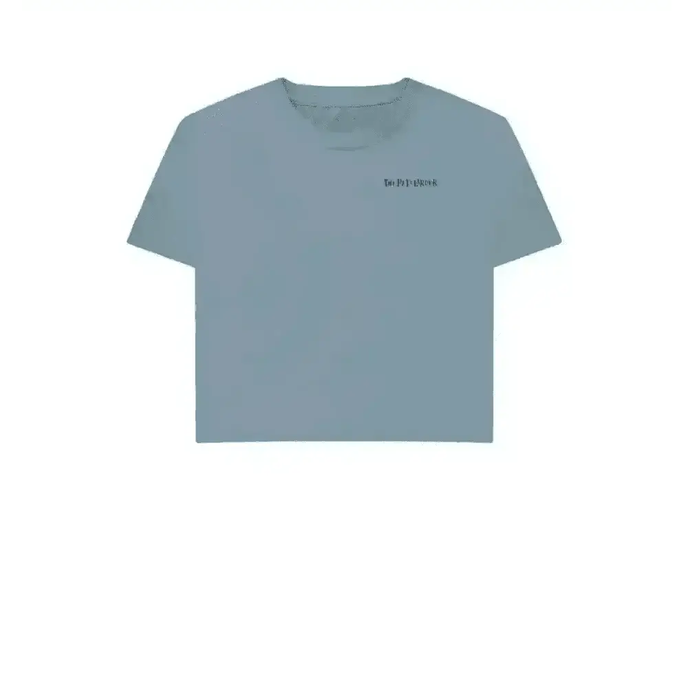 Certified Organic Cotton Boxy Tee in blue with Be Fit and Beat text