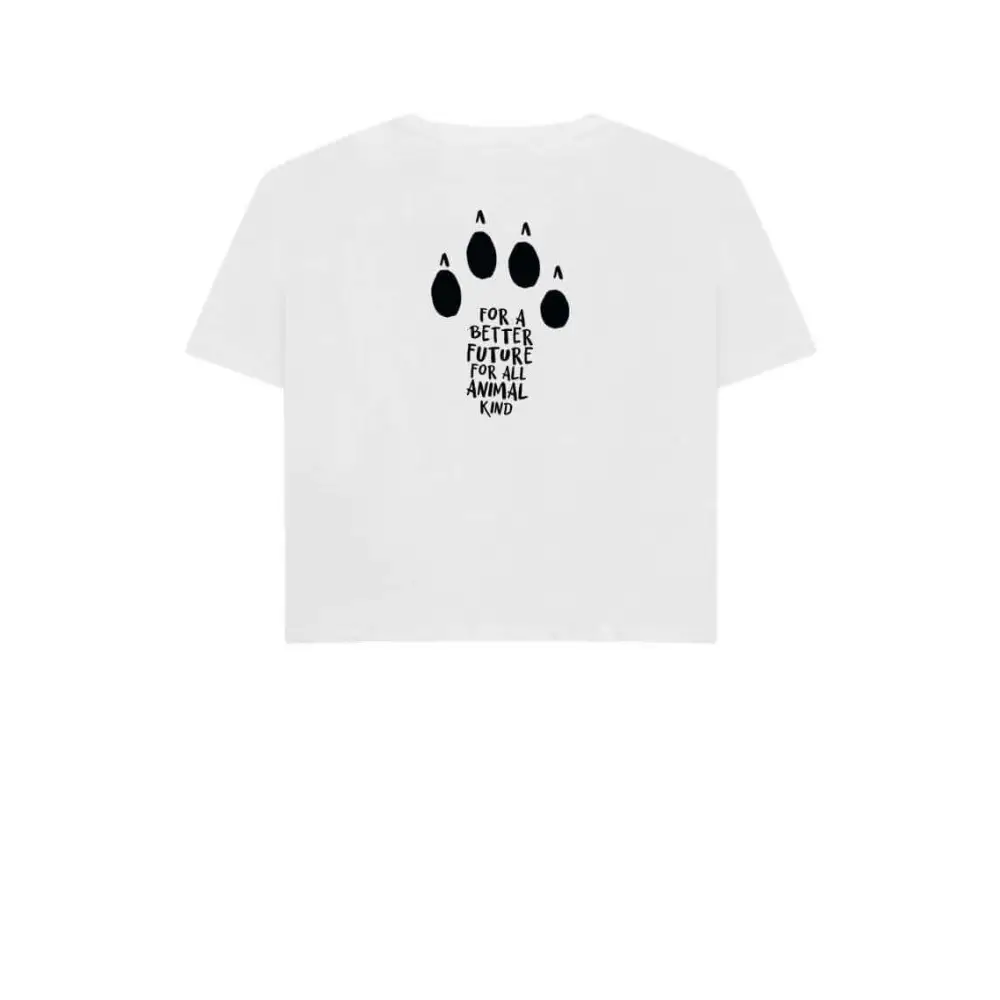 Certified Organic Cotton Boxy Tee with black paw print design