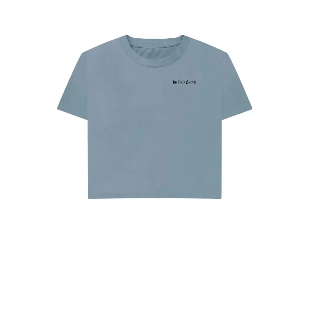 Certified Organic Cotton Boxy Tee in blue with Be Fit and Beat text