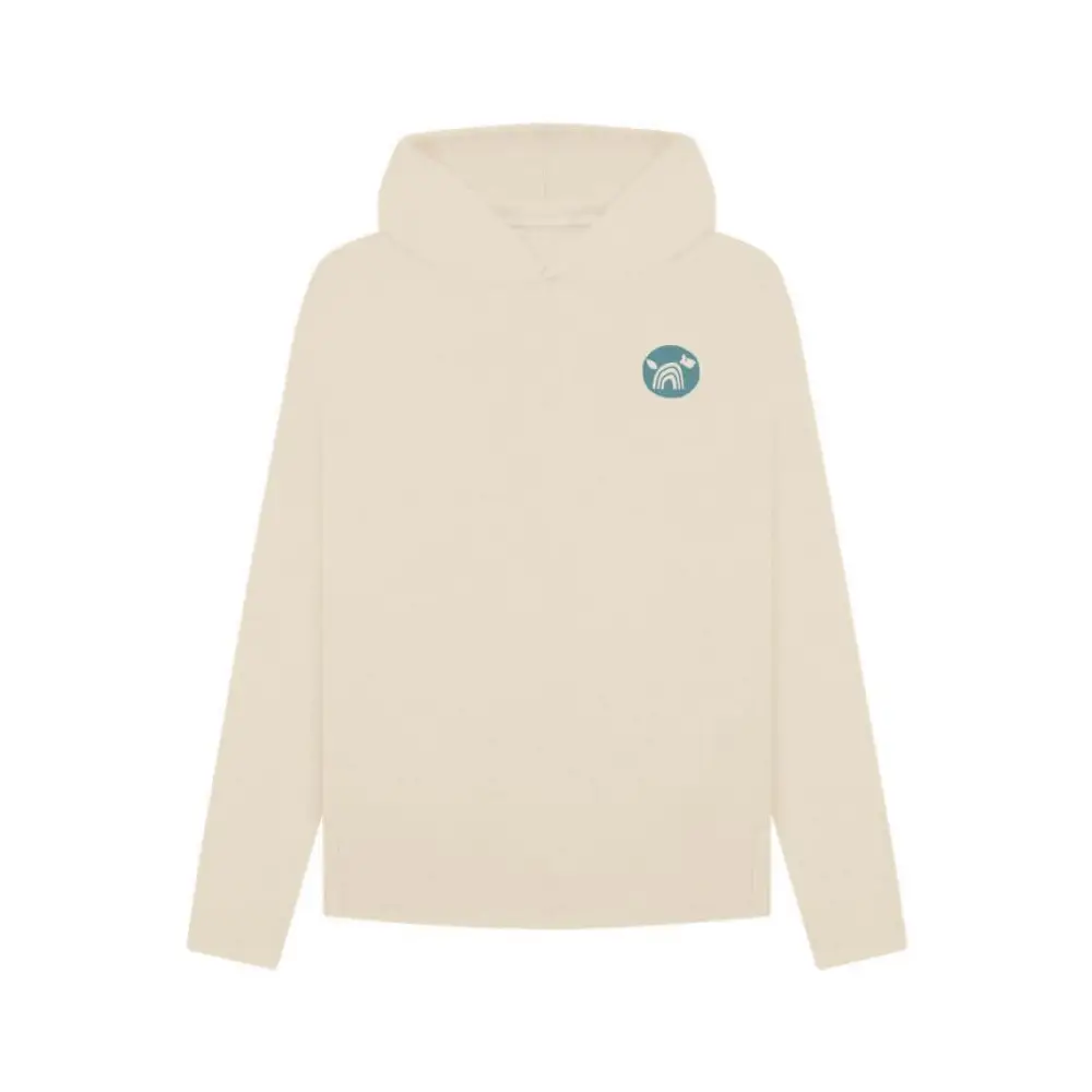 Certified Organic Cotton Natural Cornish Pet Hoody in cream with green and white logo