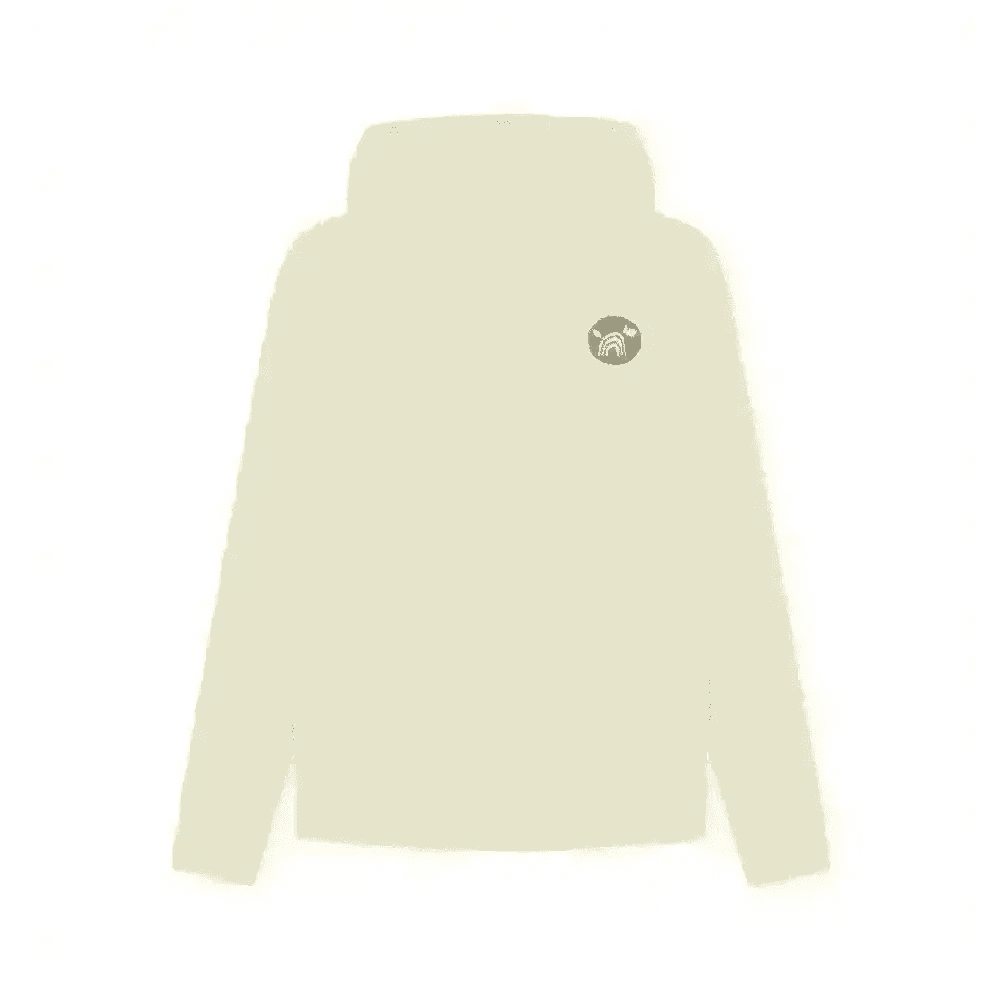Certified Organic Cotton Natural Cornish Pet Hoody in cream with green and white logo