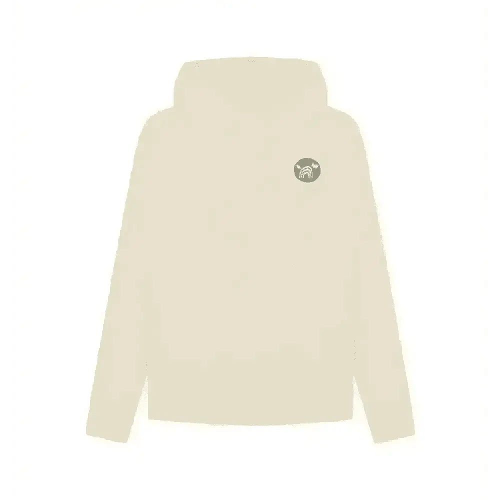 Certified Organic Cotton Natural Cornish Pet Hoody in cream with green and white logo