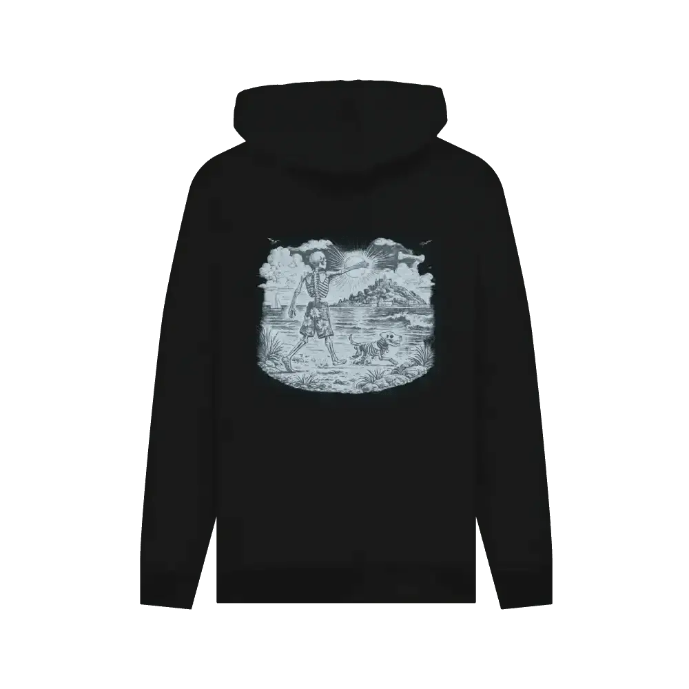 Black Printed Hoody Back