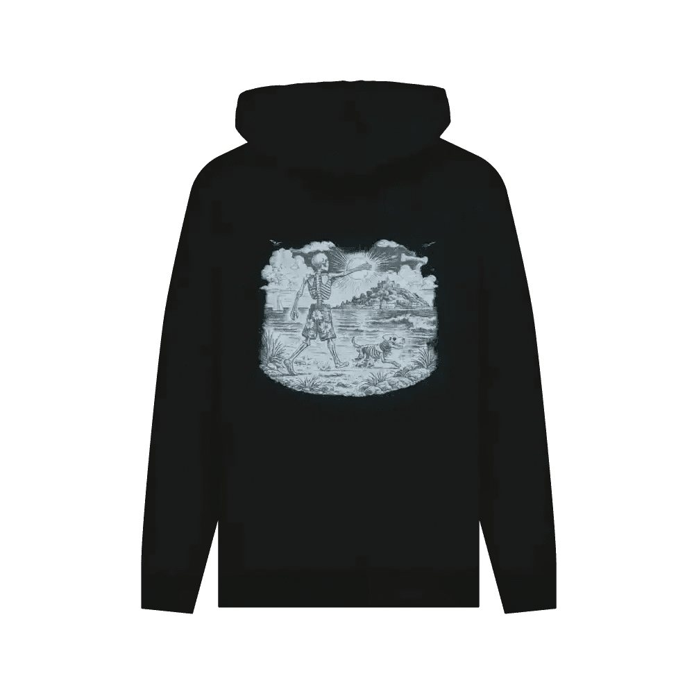 Black Printed Hoody Back
