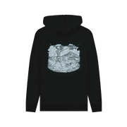 Black Printed Hoody Back