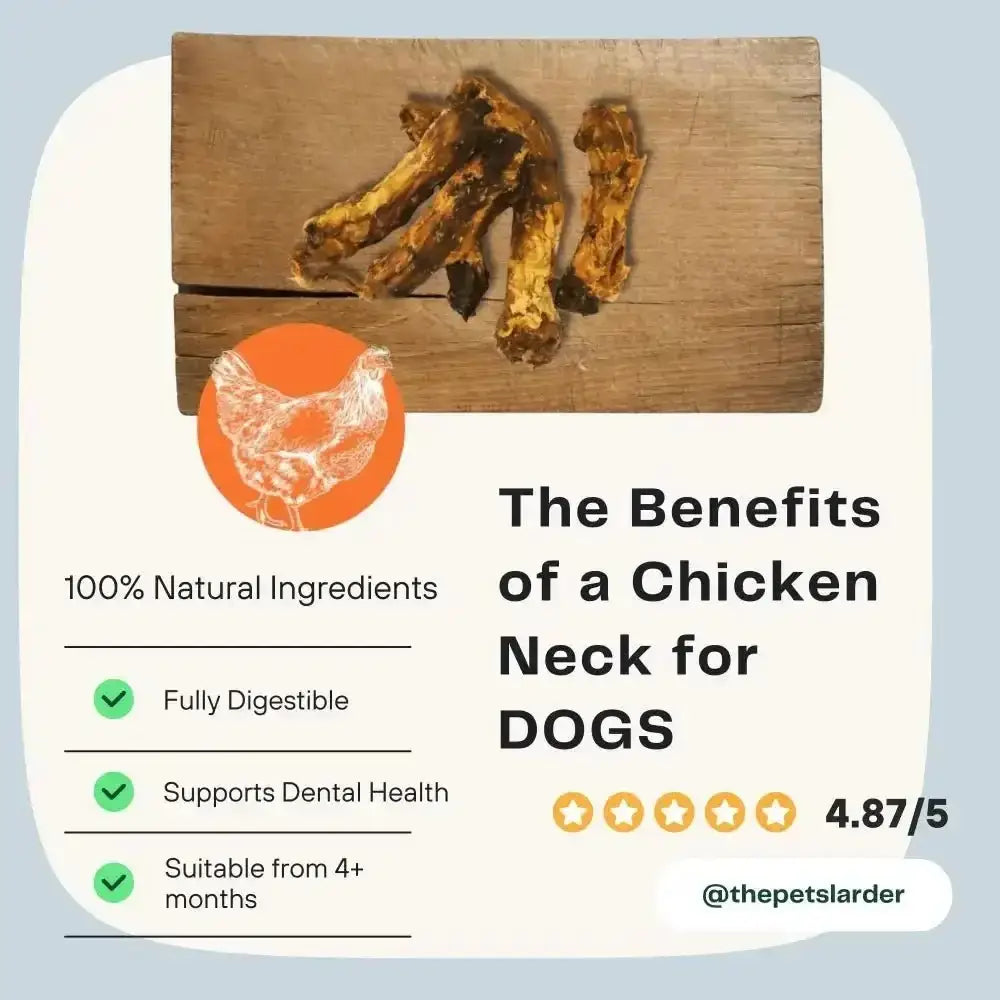 Pets Larder Chicken natural chicken necks for dogs, fully digestible from 4+ months