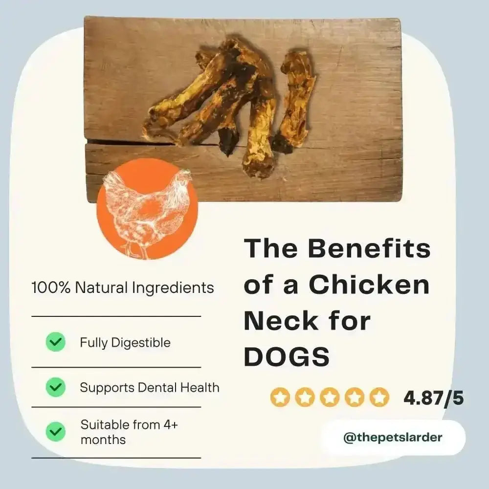 Pets Larder Chicken natural chicken necks for dogs, fully digestible from 4+ months