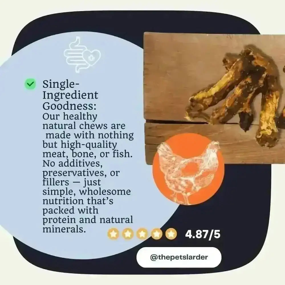 Pets Larder Chicken natural chicken necks for dogs chewing experience