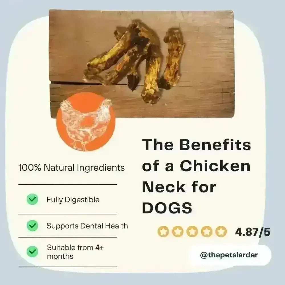 Pets Larder Chicken natural chicken necks for dogs, fully digestible from 4+ months
