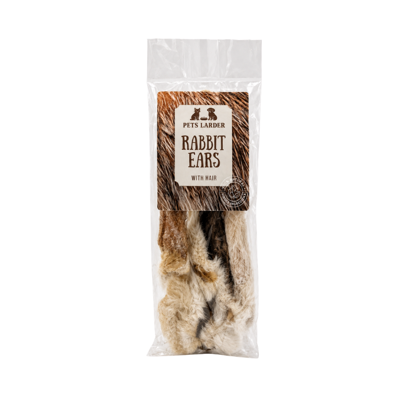Rabbit Ears with Fur for Dogs | 100% Rabbit