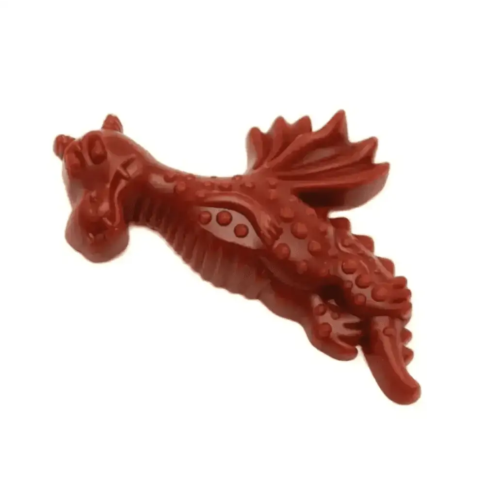 Choods Dragon red rubber dog toy with vegetable starch chews