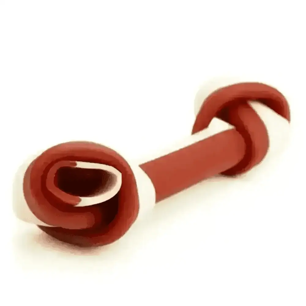 Choods Knotted Red and White Candy Cane Bone Chew Toy for Dogs