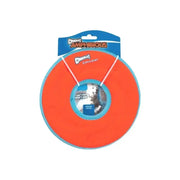 Chuckit! Amphibious Zipflight orange frisbee with blue trim, lightweight polyester canvas, ziplight floats