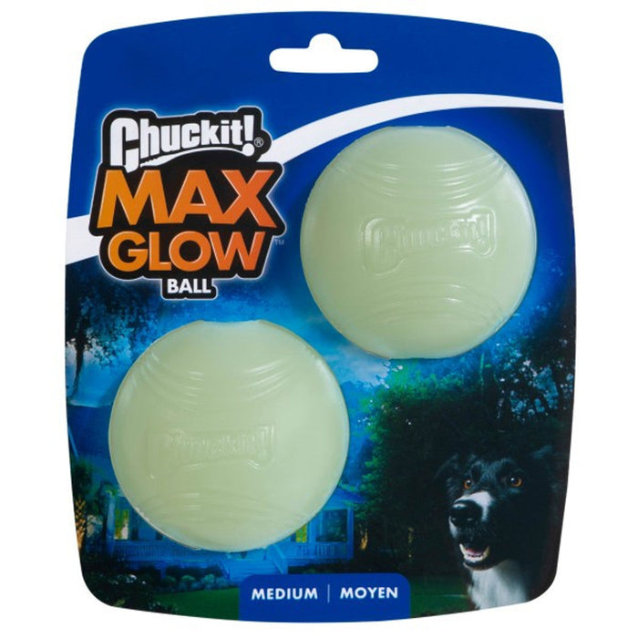 Chuckit Max Glow in the Dark Ball 2 Pack Medium