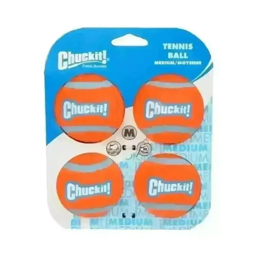 Chuckit! Medium orange tennis ball with reflective stripes