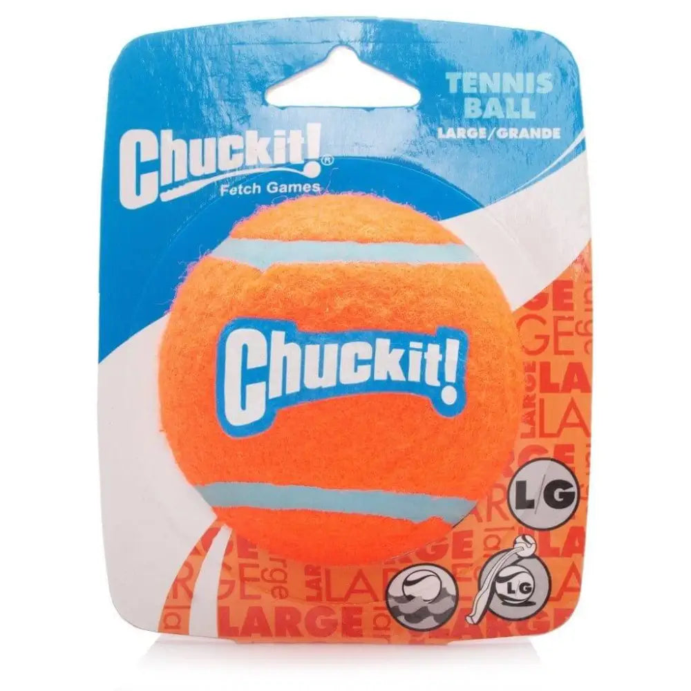 Chuckit! orange tennis ball with textured durable rubber surface