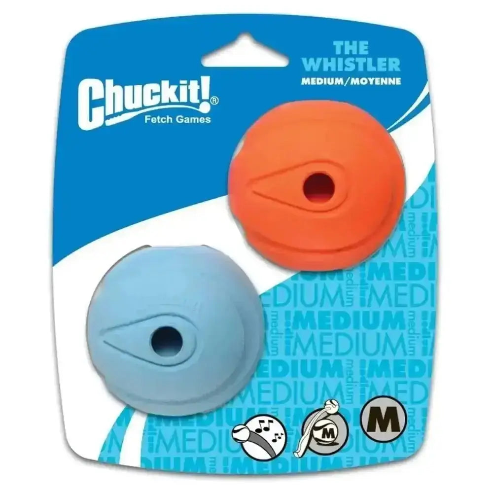 Chuckit! Whistler medium blue orange high-bouncing rubber ball