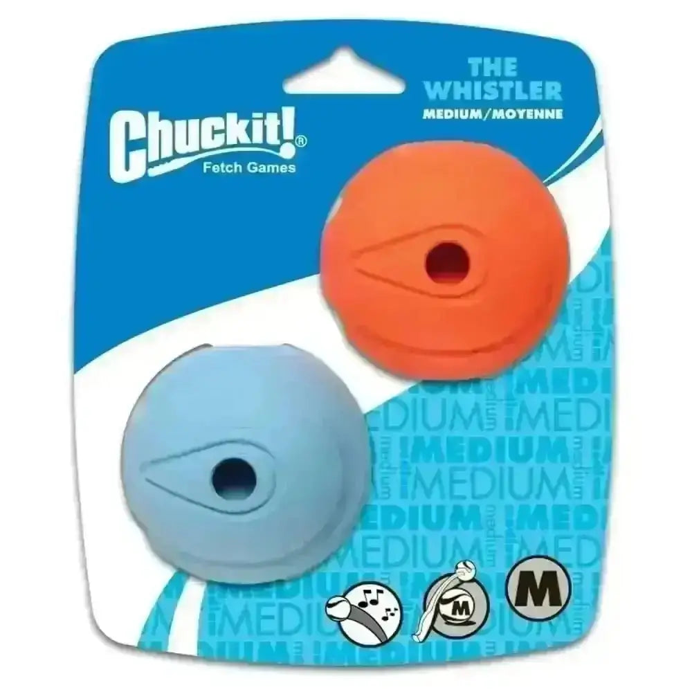 Chuckit! Whistler medium blue orange high-bouncing rubber ball