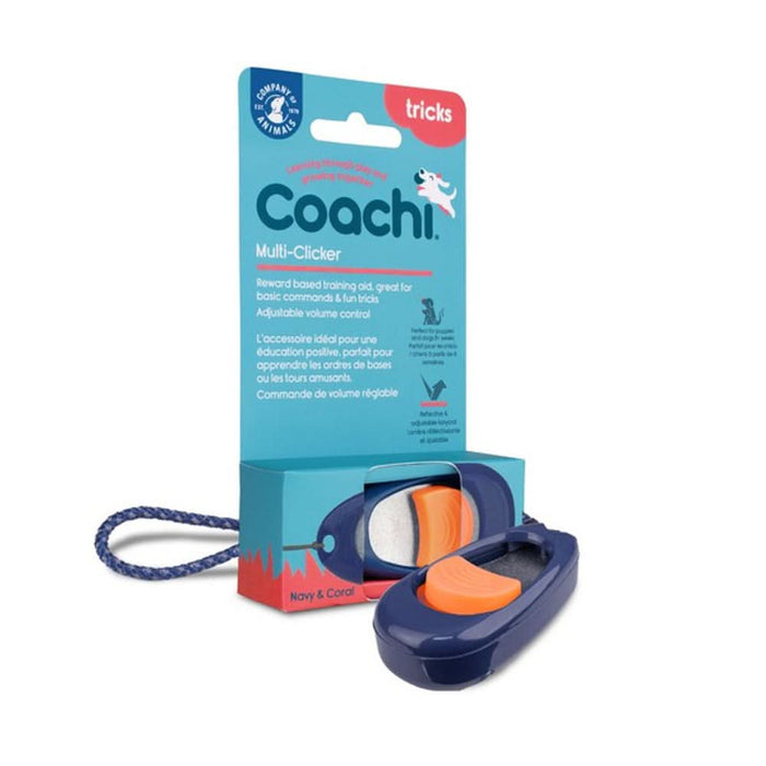 CoA Coachi Multi-Clicker Navy,Coral Button - Dog Gadgets