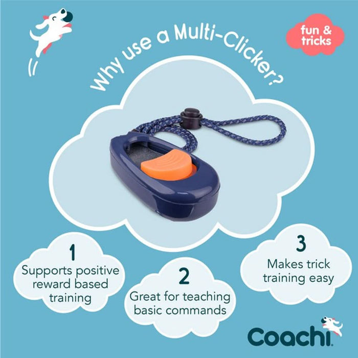 CoA Coachi Multi-Clicker Navy,Coral Button - Dog Gadgets