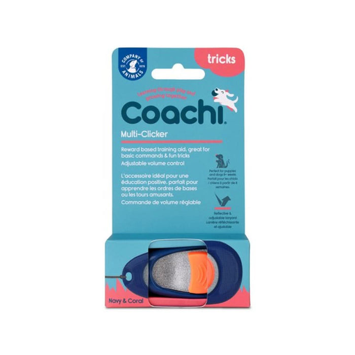 CoA Coachi Multi-Clicker Navy,Coral Button - Dog Gadgets