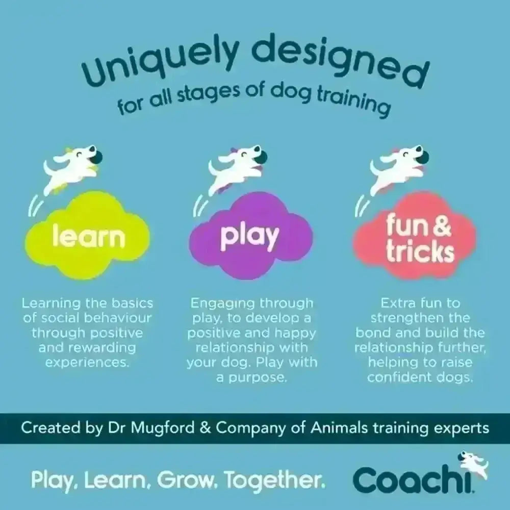 CoA Coachi Multi-Clicker in navy with coral button for dog training guide