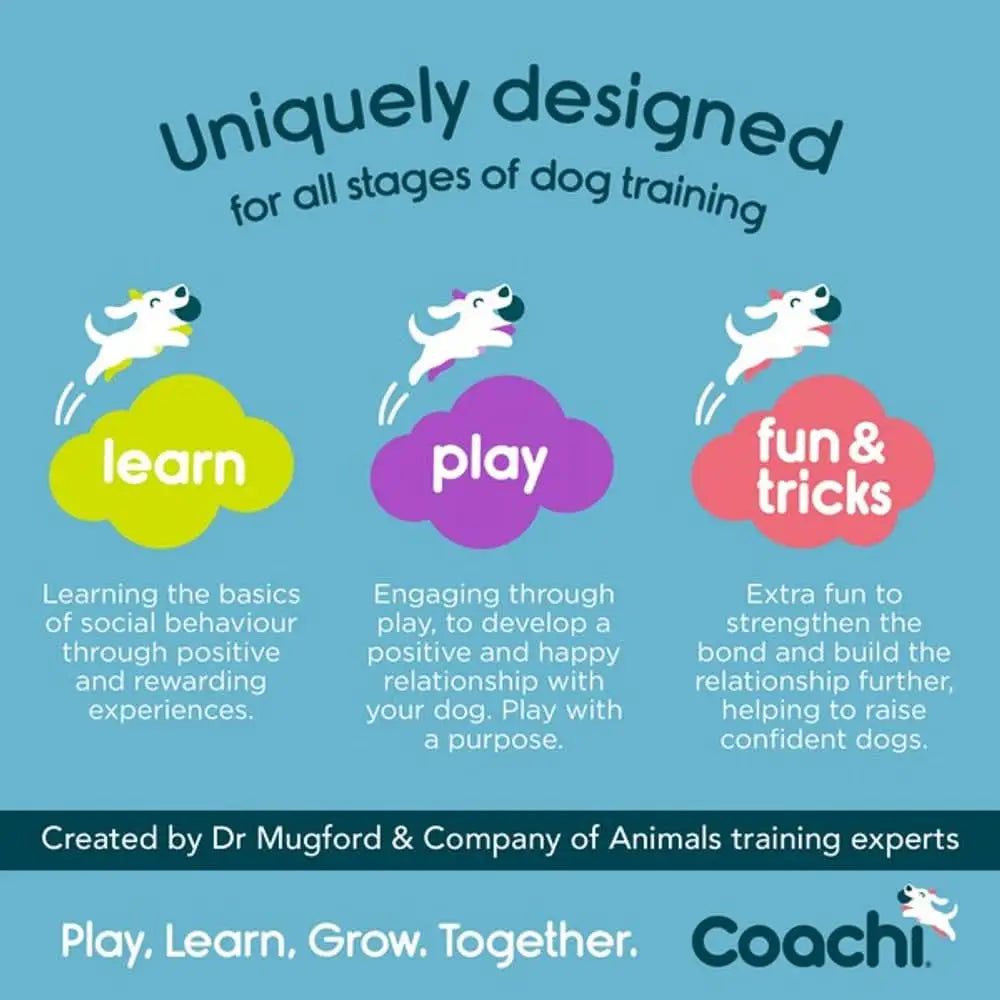 CoA Coachi Multi-Clicker in navy with coral button for dog training guide