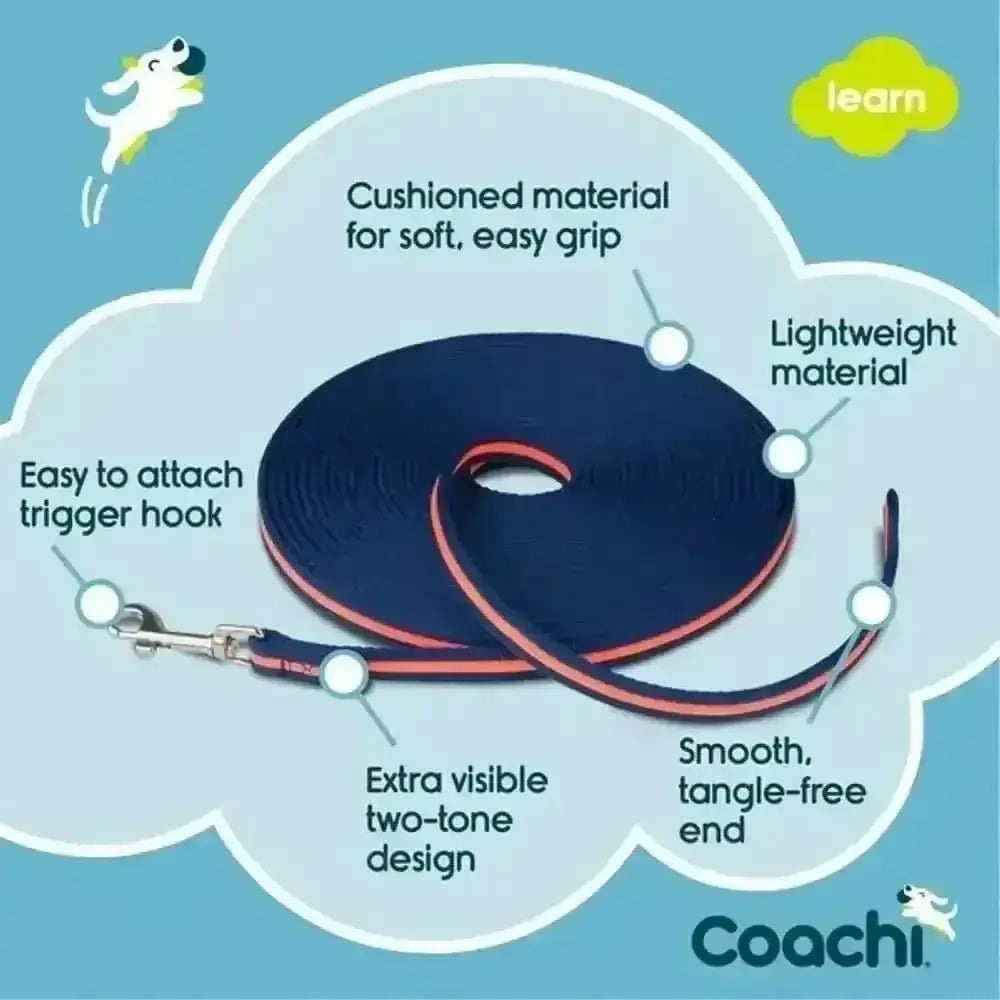 CoA Coachi Training Line with cushioned, two-tone leash for visibility and grip