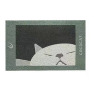 Cococat Coil Cat Litter Mat: White Cat Doormat with Black Background