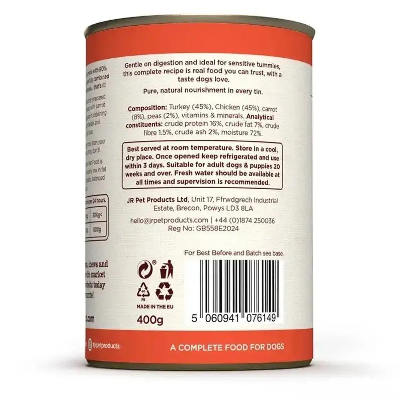Complete Wellbeing Turkey & Chicken 400g - Natural Wet Dog Food | Pet Shop