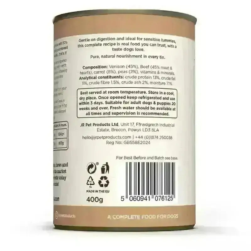 Complete Wellbeing Venison & Beef 400g - Natural Wet Dog Food | Pet Shop