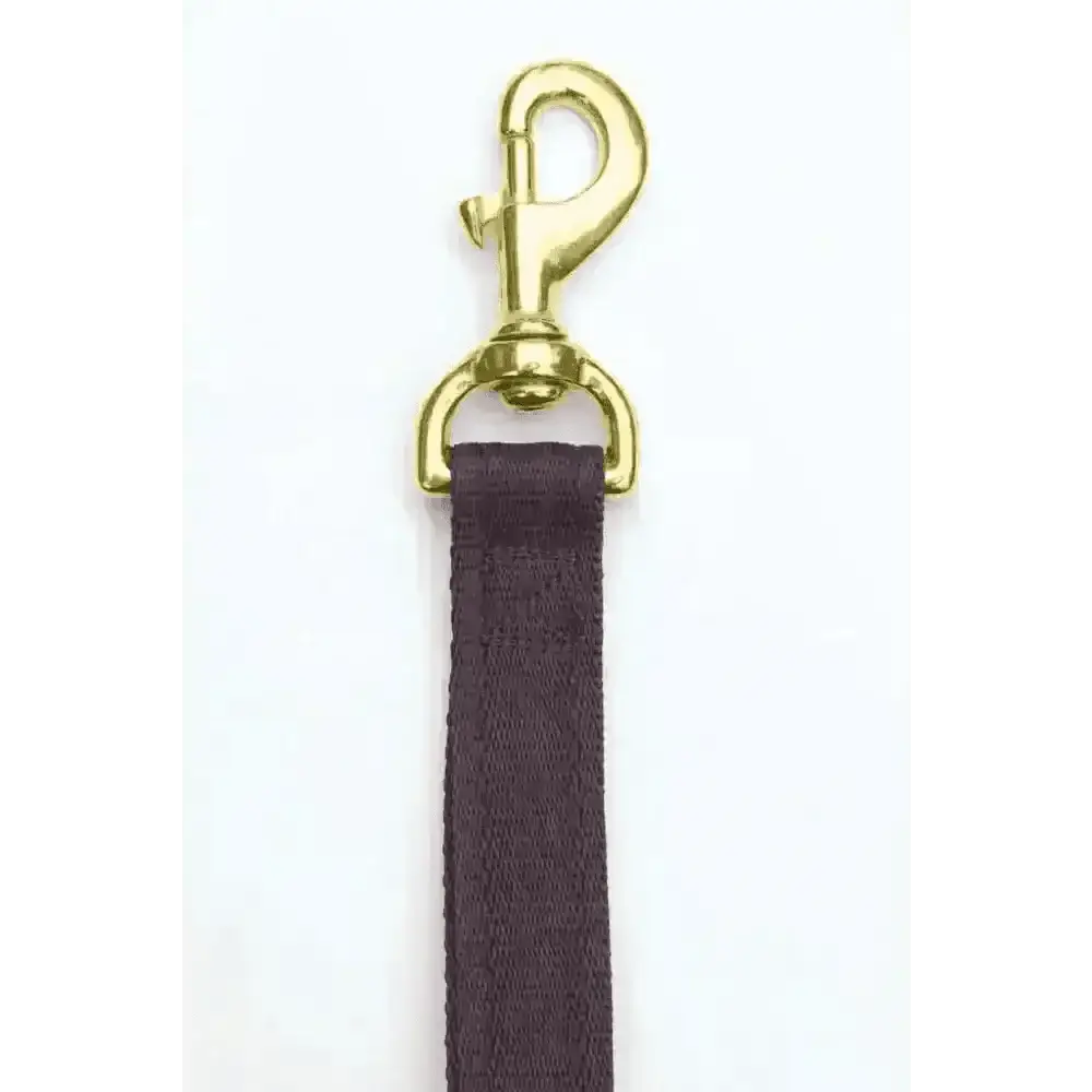 Cornish Grippy Lead: 5 Loop Mountain Brown Dog Lead with Gold Hardware