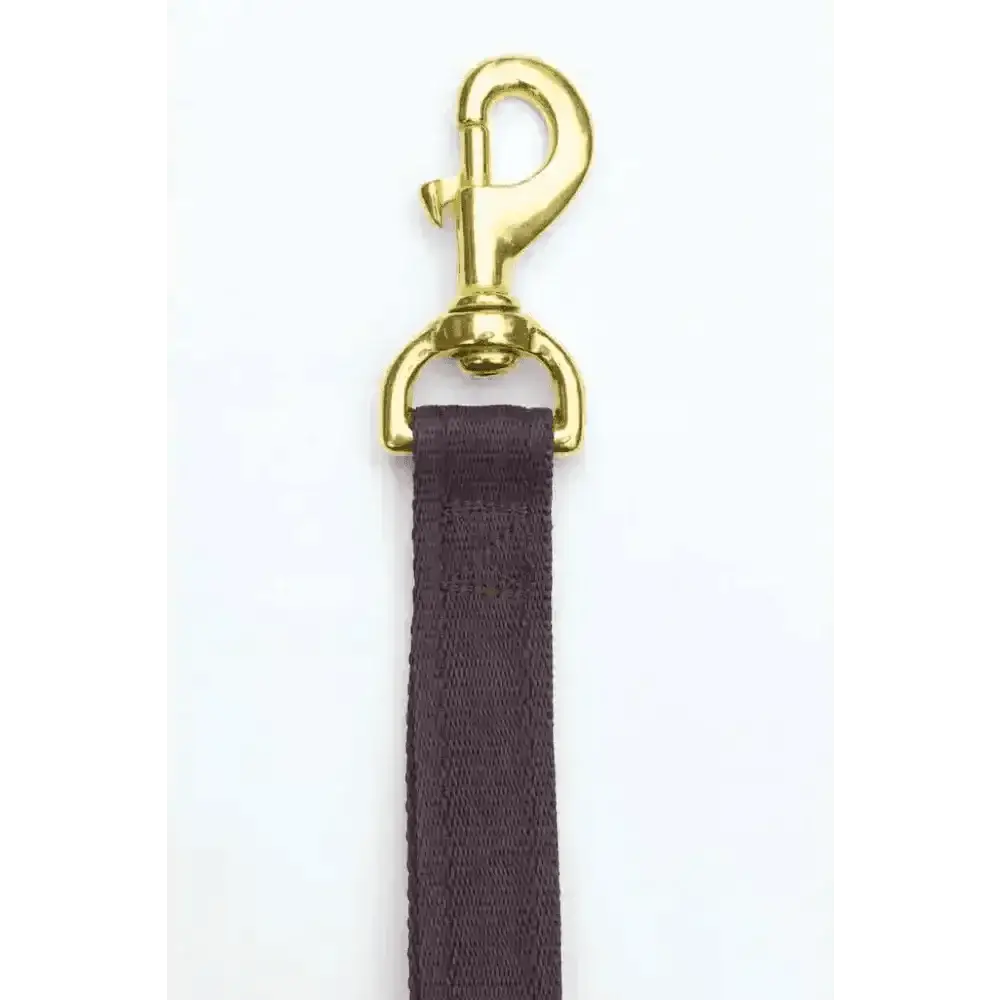 Cornish Grippy Lead: 5 Loop Mountain Brown Dog Lead with Gold Hardware