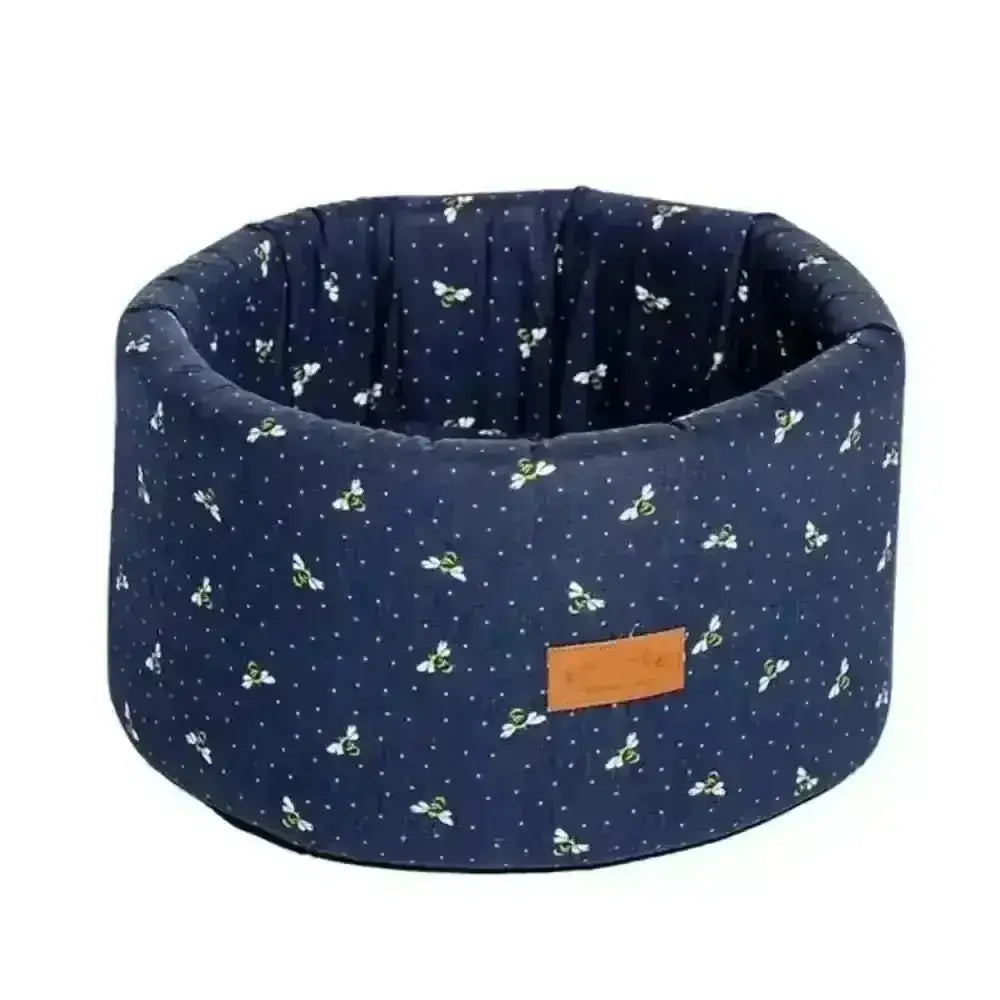 Danish Design FatFace Spotty Bees 45cm cat cosy in navy blue bee pattern offers perfect cosy space