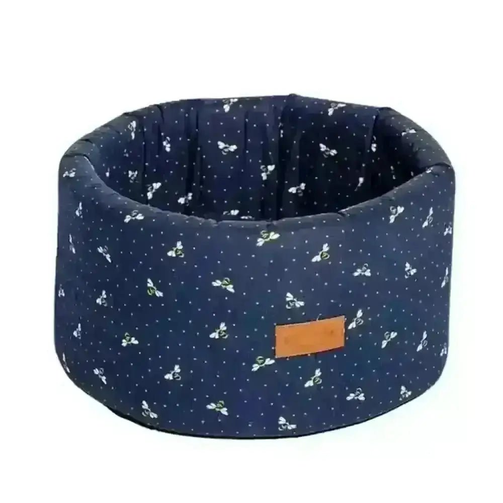Danish Design FatFace Spotty Bees 45cm cat cosy in navy blue bee pattern offers perfect cosy space
