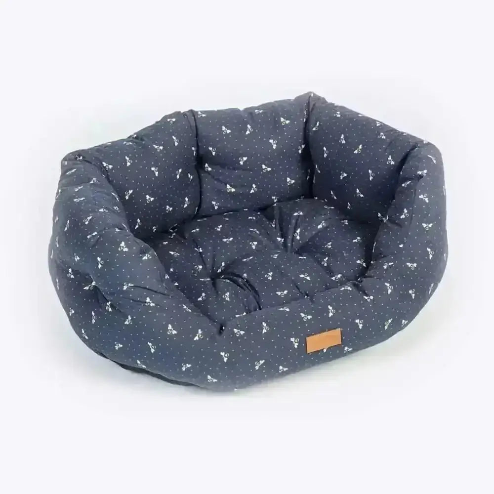Danish Design FatFace Spotty Bees deluxe slumber bed in navy blue with white stars