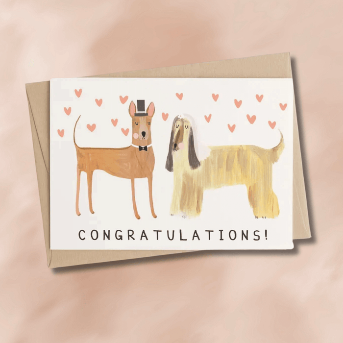 Dog Wedding Congratulations Card