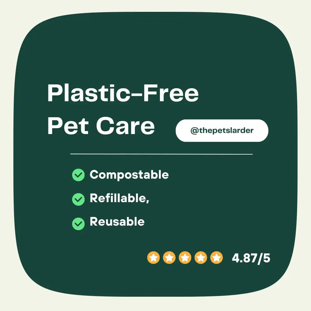 Dark green plastic-free dental seaweed kit for dog’s dental health