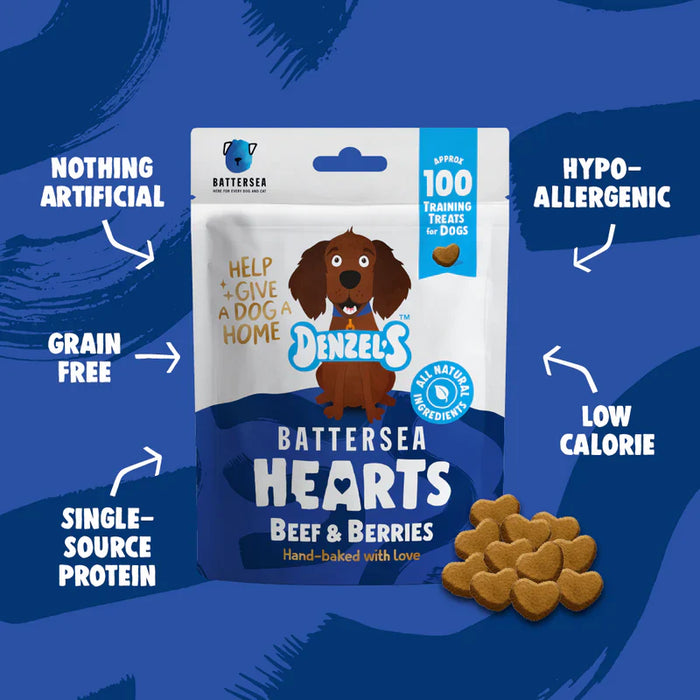 Denzel’s Battersea Hearts Treats for Dogs 90g - Natural Treats For Dogs