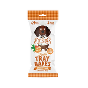 Denzels Carrot Cake Tray Bake for Dogs in Orange Plaid Packaging