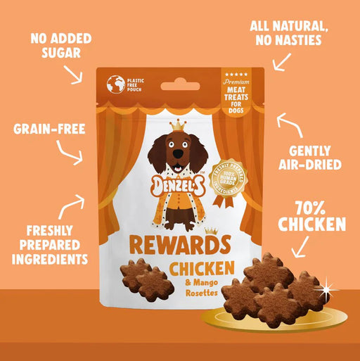 Denzel's Rewards Chicken & Mango Rosettes | Natural Dog Treats