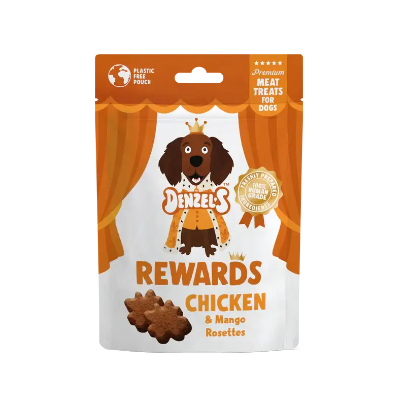 Denzel's Rewards Chicken & Mango Rosettes | Natural Dog Treats